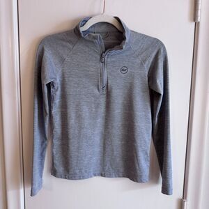 Boys Vineyard Vines Sankaty Grey/White Stripe Performance Pullover Small (8-10)